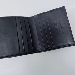 Maison Margiela フォールデッドレザーブラック二つ折り財布の画像