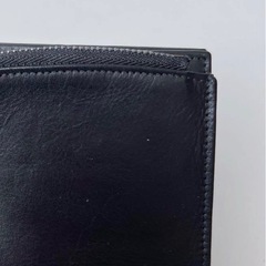 Maison Margiela フォールデッドレザーブラック二つ折り財布の画像