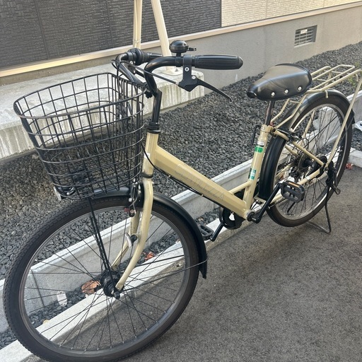26インチ　自転車　ベージュ