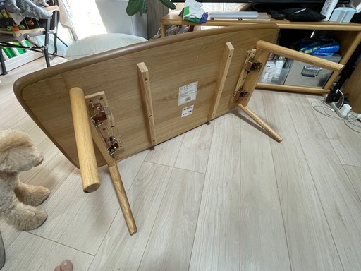 木製折りたたみローテーブル