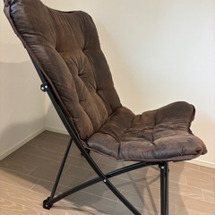 ニトリ　バタフライチェア　ブラウンの画像