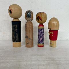 こけし 4点セット 作者不明 伝統工芸品 民芸品 まとめて まとめ売り 置物 インテリア コレクション 日本人形 伝統工芸 Y2273の画像