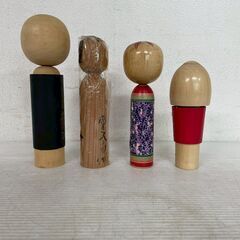 こけし 4点セット 作者不明 伝統工芸品 民芸品 まとめて まとめ売り 置物 インテリア コレクション 日本人形 伝統工芸 Y2273の画像