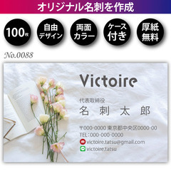 名刺印刷 100枚 両面 フルカラー 紙ケース付 No.0088