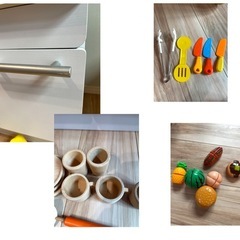 子ども用キッチン　おままごと　食材付きの画像