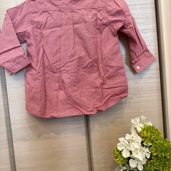 【子供服】KID'S PLUS ONE 赤チェック長袖シャツ 90の画像