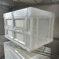 【11点セット】アイリスオーヤマ ハード折りたたみコンテナ 50L HDOC-50L クリアの画像