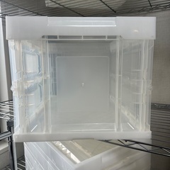 【11点セット】アイリスオーヤマ ハード折りたたみコンテナ 50L HDOC-50L クリアの画像