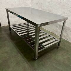 ステンレス製 作業台 W1200×D600×H600 厨房 厨房機器 店舗 店舗用品 コンロ台 ステンレス作業台 調理台 中段あり Y2275の画像