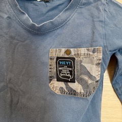 【子供服】青 長袖Tシャツ 迷彩ポケット付き　サイズ120の画像