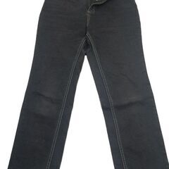 ▲TOPVALUレディースデニムストレート　ストレッチブラックパンツ■ＵＳＥＤの画像