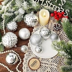 45個クリスマスボールオーナメント 飛散防止 クリスマスツリーデコレーション 吊り下げループ付き クリスマスツリー クリスマスの画像