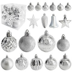 45個クリスマスボールオーナメント 飛散防止 クリスマスツリーデコレーション 吊り下げループ付き クリスマスツリー クリスマスの画像