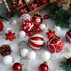 42個クリスマスボールオーナメント クリスマスツリーオーナメント用 防水 キラキラ光るクリスマスオーナメント アクセサリー クリスマス　の画像