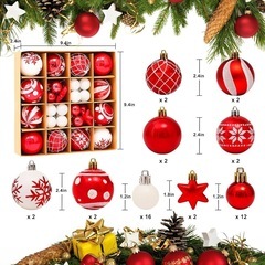42個クリスマスボールオーナメント クリスマスツリーオーナメント用 防水 キラキラ光るクリスマスオーナメント アクセサリー クリスマス　の画像