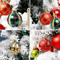 30個クリスマスツリー 飾り ボール オーナメント 定番 盛り合わせ 飾り付け 部屋 喫茶店 店舗デコレーション DIY の画像