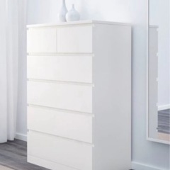 【美品】IKEA チェスト ホワイト (5段)の画像