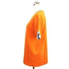 【まだ受付中･送付可能】中古 NIKE ナイキ Tシャツ カットソー Vネック フェルト ロゴ 綿100％ オレンジ L  早い者勝ちです✨✨の画像