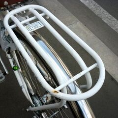 ☆自転車 シティサイクル BRIDGESTONE cajuna 26インチ 白 3段変速 荷台付き ライト点灯 ダブルロック ブリヂストン カジュナ 3段切替 ホワイト ママチャリ 札幌市 豊平区 平岸の画像