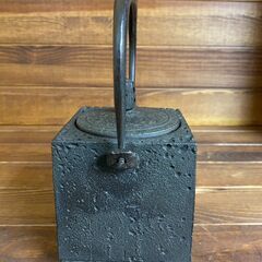 【愛品倶楽部柏店】長谷川雅山　方客手取釜　鉄瓶　共箱付　茶道具の画像