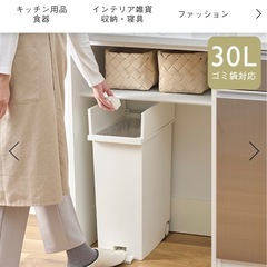 KEYUCA 両開きダストボックス L（27L）ホワイト ゴミ箱 の画像