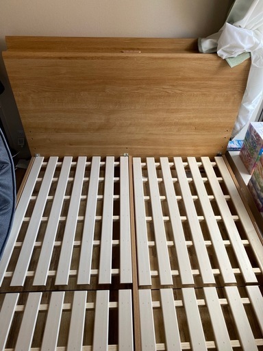 ニトリ ダブルベッドフレーム（カイト3-S LOW/LBR）