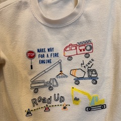 【子供服】消防車・工事車両刺繍トレーナー　サイズ　120の画像