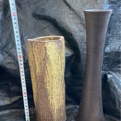 無料⭐️雰囲気のある花瓶　花器　2つ　chic stylish pottery flower vase set of two FREEの画像