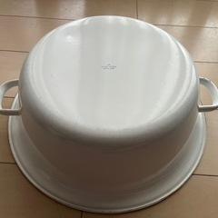 美品　フットバス　たらい　ホーロー　野田琺瑯　足湯　40cm　取っ手付き　ホワイトTA-40の画像