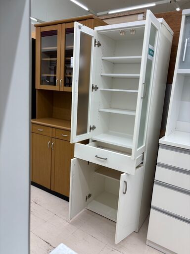 リユースのサカイ栃木店★ジモティ割あり★ NITORI 食器棚　コパン60 ホワイト W58.5×D39.5×H180 クリーニング済み TC10946