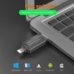 [Apple MFi認証] 128G Lightning to USB3.0 フラッシュドライブ メモリースティックの画像