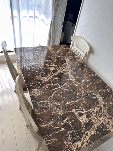 北欧ダイニングテーブル　6人用　6脚付き