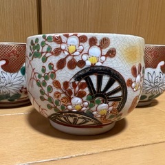 湯呑み茶碗　九谷美線　九谷秋月　九谷焼き　8客セット　の画像