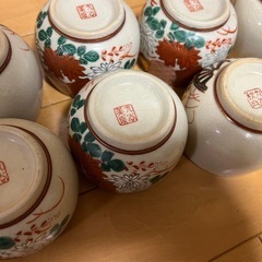 湯呑み茶碗　九谷美線　九谷秋月　九谷焼き　8客セット　の画像
