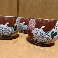 湯呑み茶碗　九谷美線　九谷秋月　九谷焼き　8客セット　の画像