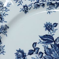【10月19日　最終処分】　大皿　BLUE CARNATION　IRONSTONE　直径31.5㎝×高さ3㎝　日本製　食器　未使用　保管品の画像