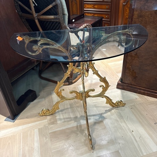 コンソール　ガラスデスク