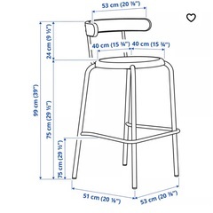 【ほぼ新品未使用】IKEAカウンターチェア(YNGVAR) ２個の画像