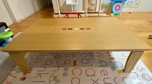 天然木化粧繊維板　折りたたみローテーブル【幅1200mm×奥行き800mm×高さ340mm】