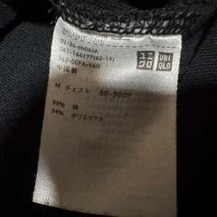 ユニクロ　UNIQLO ドライカラーVネックTシャツ　ブラック　半袖　黒の画像