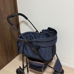 ネイビー ペットカート メッシュ窓付きの画像
