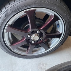 WORK T7R 15インチ　4穴　PCD100 5J +45 TOYO TR1 165/50R15 2025年製の画像