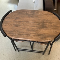 A2510-072 不二貿易 カフェテーブルセット ダイニングテーブル 椅子2脚付き ※バラ売り不可 キズ汚れ有りの画像