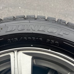 中古スタッドレスタイヤ　ホイール　4本　215/60R16　2019年製　ダンロップ　ウインターマックス　クラウン、マークX等の画像