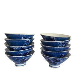 昭和レトロ　ぶどう柄のお茶碗　10個セットの画像