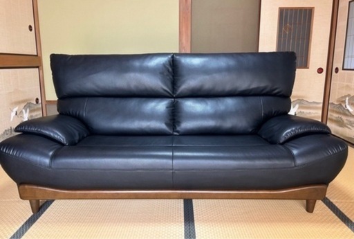 美品　ハイバック3人掛けソファ