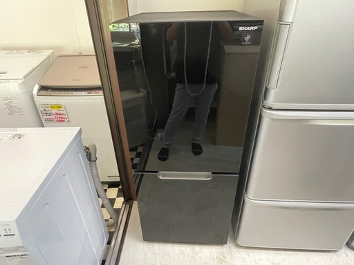 【リサイクルサービス八光】2022年製　SHARP 冷蔵庫 ピュアブラック SJ-GD15H-B 152L/2ドア