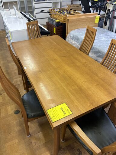 【ジャングルジャングル深井店】★6人用ダイニングセット ブラウン 茶 家具 簡易クリーニング済 堺市（中区 堺区 東区 西区 南区 北区）和泉市 河内長野市 富田林市 松原市 狭山市 深井 【FU2758】