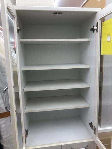 《リサイクルショップドリーム次屋店》★ジモティー割引有★ホワイト　二枚扉食器棚☆尼崎市若王寺☆
