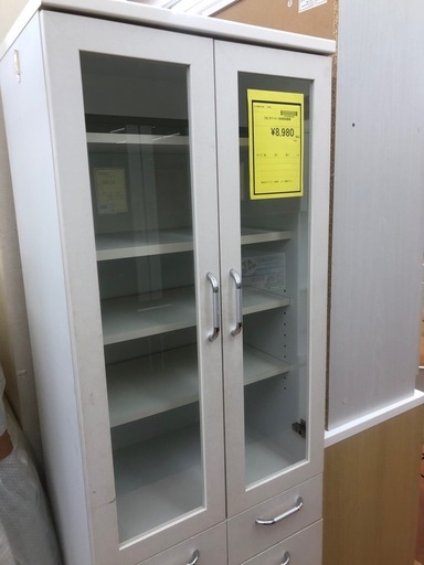 ★限定SALE20%OFF★《リサイクルショップドリーム次屋店》ホワイト　二枚扉食器棚☆尼崎市若王寺☆